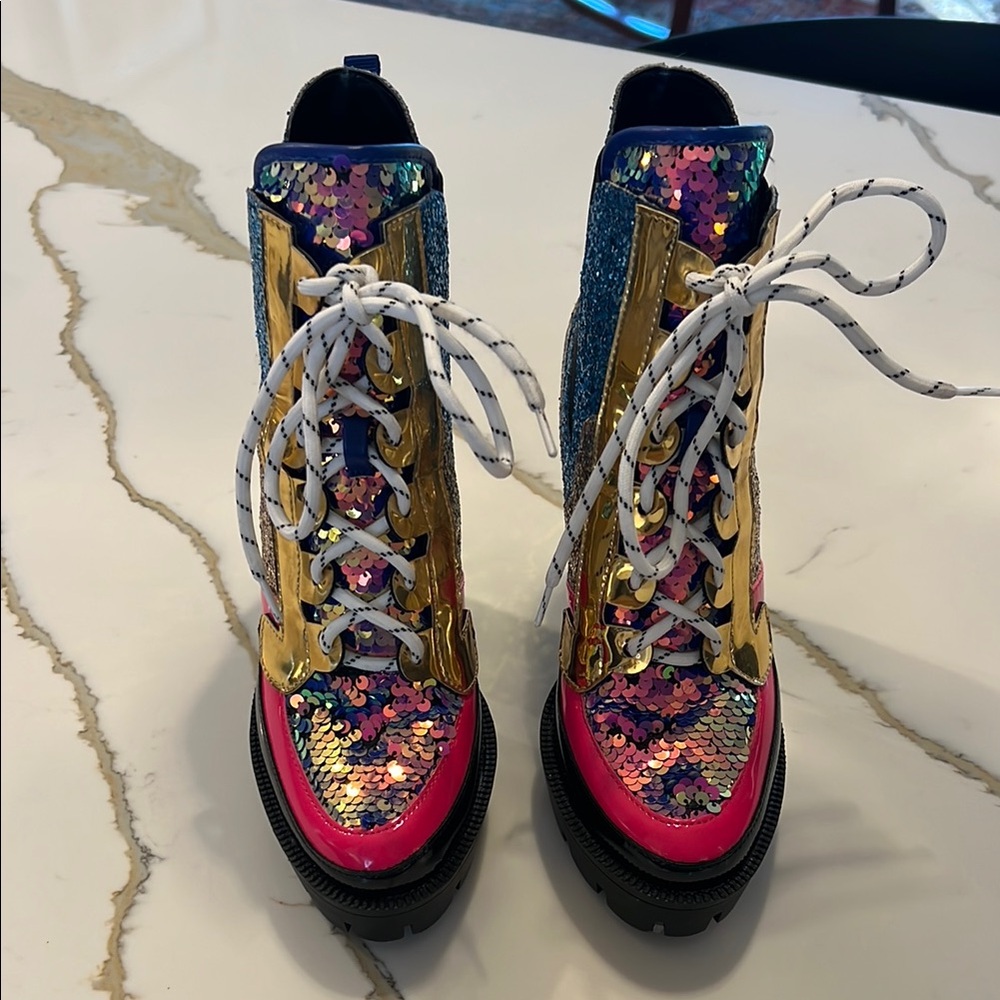 Cape Robbin Pink and Blue Platform Heels